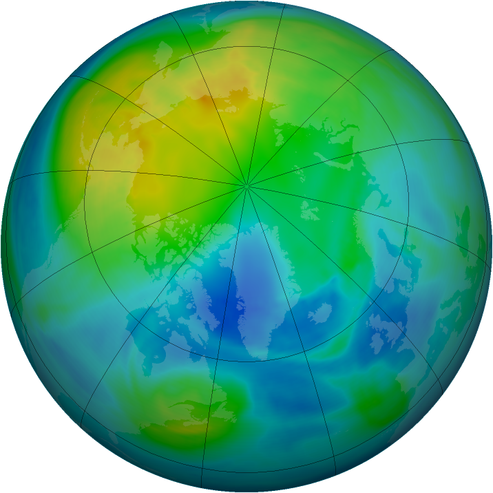 Arctic ozone map for 25 October 2006